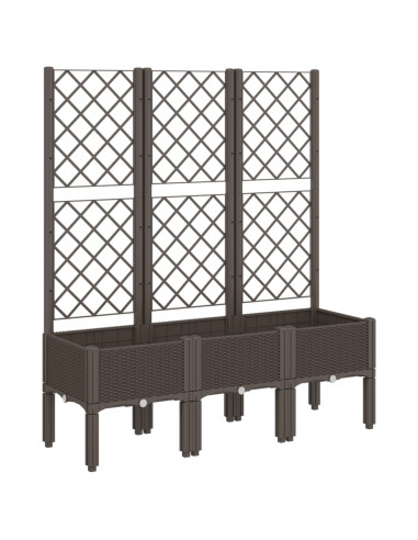 Fioriera da Giardino con Traliccio Marrone 120x40x142 cm in PP