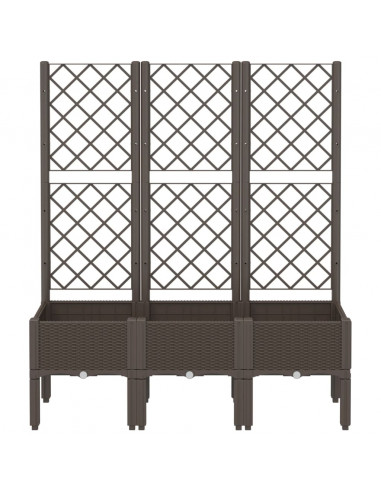 Fioriera da Giardino con Traliccio Marrone 120x40x142 cm in PP