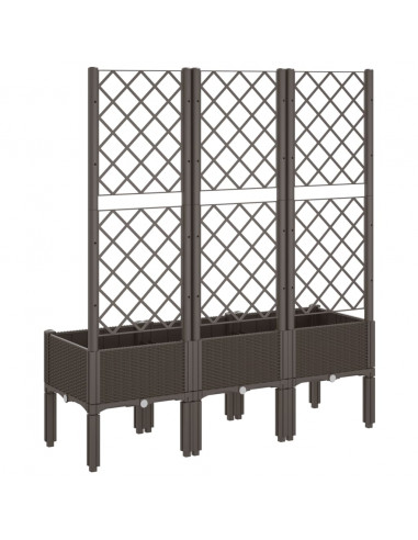 Fioriera da Giardino con Traliccio Marrone 120x40x142 cm in PP