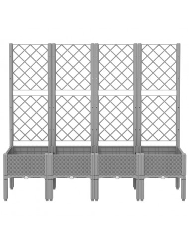 Fioriera Giardino con Traliccio Grigio Chiaro 160x40x142 cm PP
