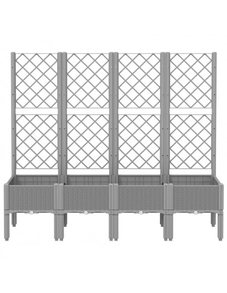 Fioriera Giardino con Traliccio Grigio Chiaro 160x40x142 cm PP