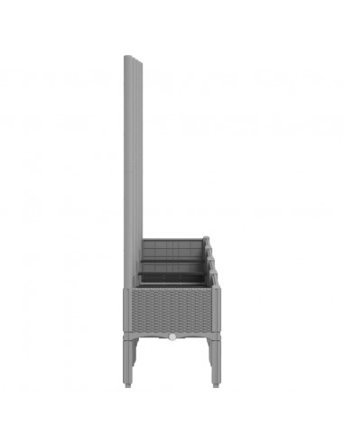 Fioriera Giardino con Traliccio Grigio Chiaro 160x40x142 cm PP