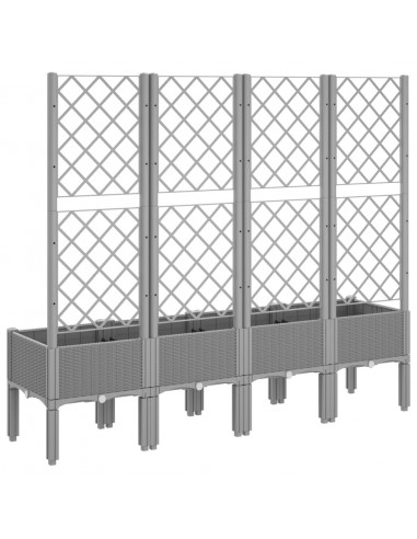 Fioriera Giardino con Traliccio Grigio Chiaro 160x40x142 cm PP