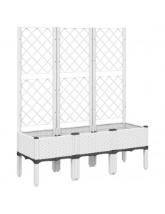 Fioriera da Giardino con Graticcio Bianco 120x40x142 cm PP 2