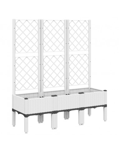 Fioriera da Giardino con Graticcio Bianco 120x40x142 cm PP