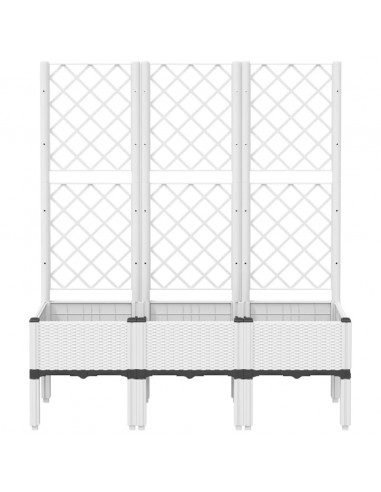 Fioriera da Giardino con Graticcio Bianco 120x40x142 cm PP