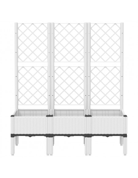 Fioriera da Giardino con Graticcio Bianco 120x40x142 cm PP