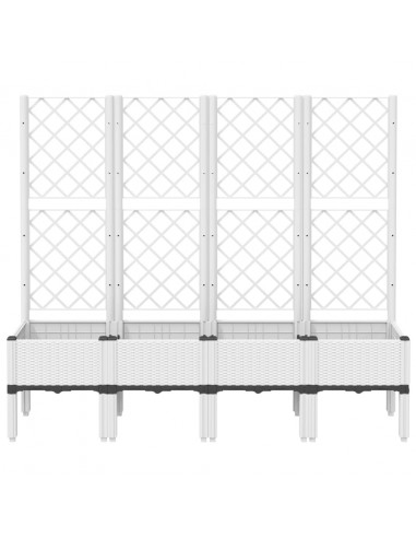 Fioriera da Giardino con Traliccio Bianco 160x40x142 cm in PP