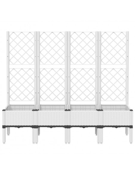 Fioriera da Giardino con Traliccio Bianco 160x40x142 cm in PP