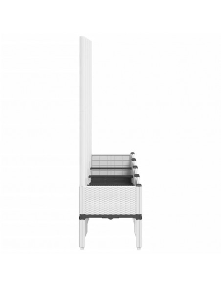 Fioriera da Giardino con Traliccio Bianco 160x40x142 cm in PP