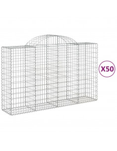 Cesti Gabbioni ad Arco 50 pz 200x50x120/140 cm Ferro Zincato 2