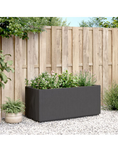 Fioriera da Giardino Grigio Scuro 80x36x35 cm in PP