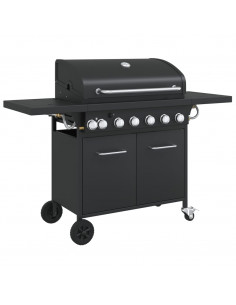 Griglia Barbecue a Gas con 7 Bruciatori Nero in Acciaio 2