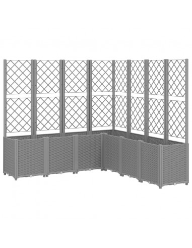 Fioriera Giardino con Traliccio Grigio Chiaro 160x160x140 cm PP