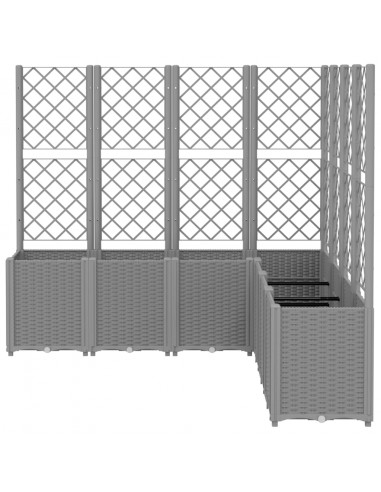 Fioriera Giardino con Traliccio Grigio Chiaro 160x160x140 cm PP