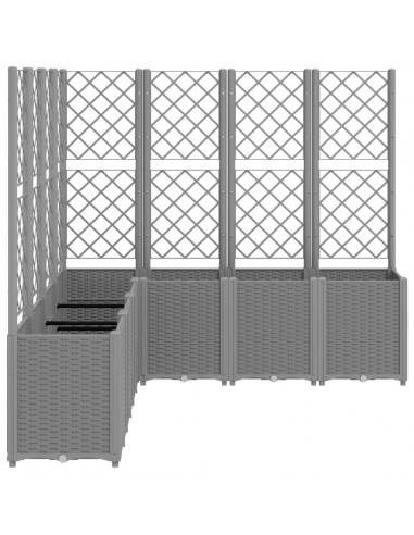 Fioriera Giardino con Traliccio Grigio Chiaro 160x160x140 cm PP