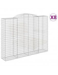 Cesti Gabbioni ad Arco 8 pz 300x50x220/240 cm Ferro Zincato 2