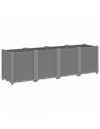 Fioriera da Giardino Grigio Chiaro 160x40x53 cm in PP