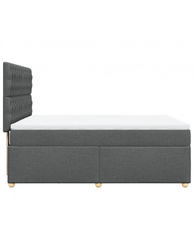 Giroletto a Molle con Materasso Grigio Scuro 160x200 cm Tessuto