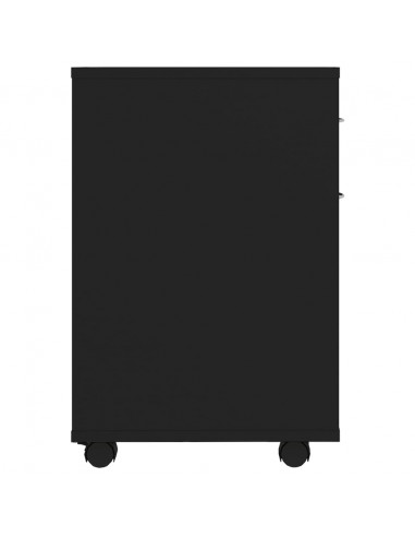 Mobiletto con Rotelle Nero 45x38x54cm in Legno Multistrato