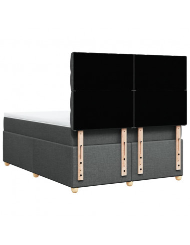 Giroletto a Molle con Materasso Grigio Scuro 160x200 cm Tessuto