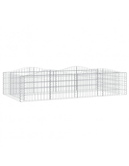 Gabbione ad Arco con Letto Rialzato 200x100x50 cm Ferro Zincato