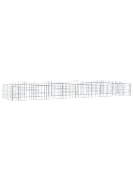 Gabbione ad Arco con Letto Rialzato 400x100x50 cm Ferro Zincato