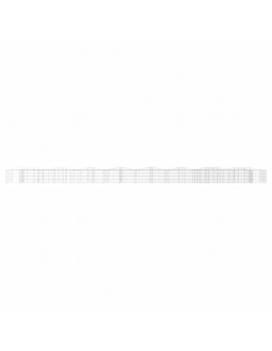 Gabbione ad Arco con Letto Rialzato 800x100x50 cm Ferro Zincato