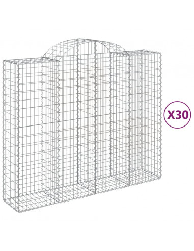 Cesti Gabbioni ad Arco 30 pz 200x50x160/180 cm Ferro Zincato