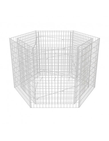 Gabbione Letto Rialzato da Giardino Esagonale 160x140x100 cm