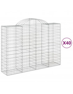 Cesti Gabbioni ad Arco 40 pz 200x50x140/160 cm Ferro Zincato 2