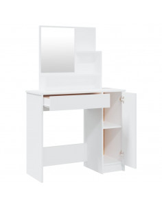 Set Tavolo da Toeletta Bianco 86,5x35x136 cm