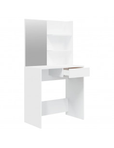 Set Tavolo da Toeletta Bianco 74,5x40x141 cm