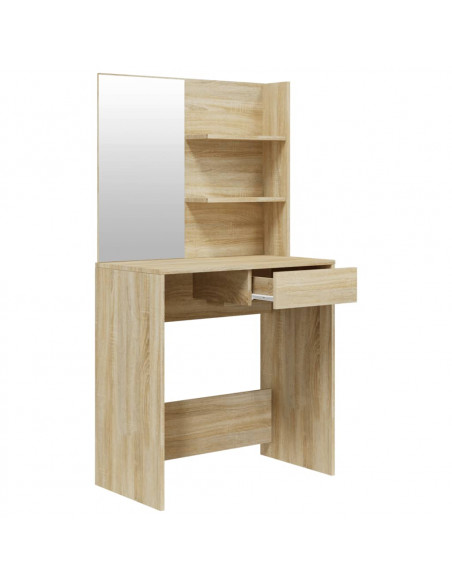 Set Tavolo da Toeletta Rovere Sonoma 74,5x40x141 cm