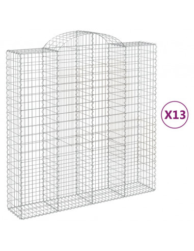 Cesti Gabbioni ad Arco 13 pz 200x50x200/220 cm Ferro Zincato