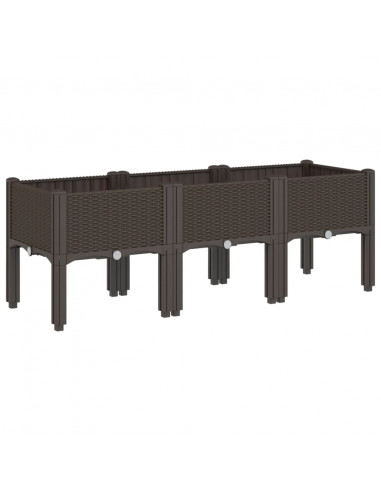 Fioriera da Giardino con Gambe Marrone 120x40x42 cm in PP