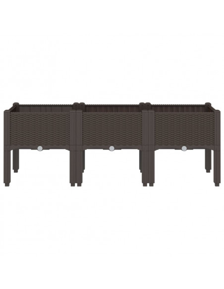 Fioriera da Giardino con Gambe Marrone 120x40x42 cm in PP