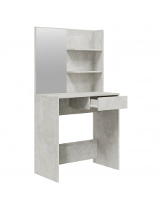 Set Tavolo da Toeletta Grigio Cemento 74,5x40x141 cm