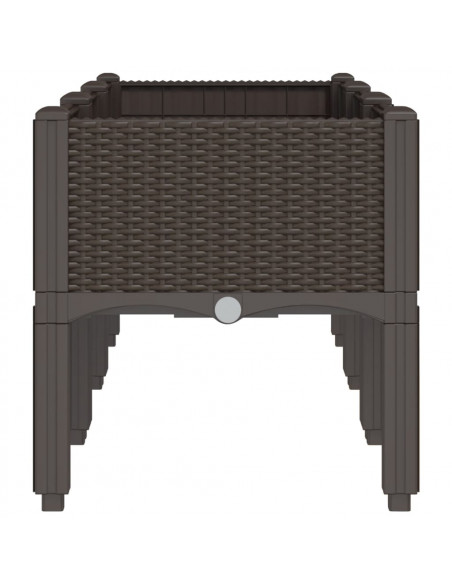 Fioriera da Giardino con Gambe Marrone 120x40x42 cm in PP
