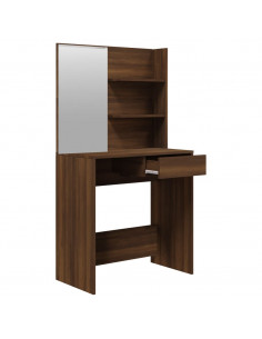 Set Tavolo da Toeletta Rovere Marrone 74,5x40x141 cm