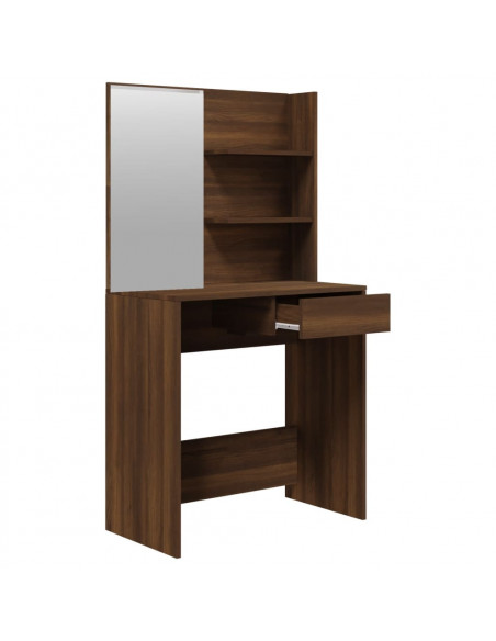 Set Tavolo da Toeletta Rovere Marrone 74,5x40x141 cm
