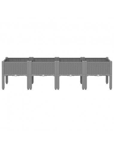 Fioriera da Giardino con Gambe Grigio Chiaro 160x40x42 cm in PP