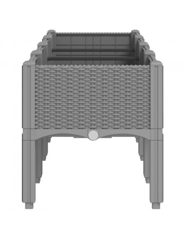 Fioriera da Giardino con Gambe Grigio Chiaro 160x40x42 cm in PP