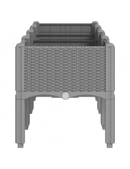 Fioriera da Giardino con Gambe Grigio Chiaro 160x40x42 cm in PP