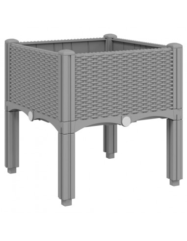 Fioriera da Giardino con Gambe Grigio Chiaro 40x40x42 cm in PP