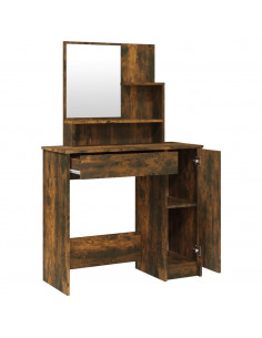 Set Tavolo da Toeletta Rovere Fumo 86,5x35x136 cm