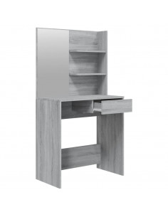 Set Tavolo da Toeletta Grigio Sonoma 74,5x40x141 cm