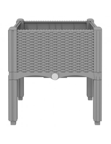 Fioriera da Giardino con Gambe Grigio Chiaro 40x40x42 cm in PP