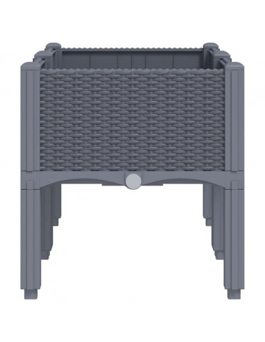 Fioriera da Giardino con Gambe Grigia 80x40x42 cm in PP