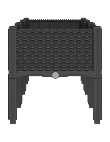 Fioriera da Giardino con Gambe Nera 120x40x42 cm in PP